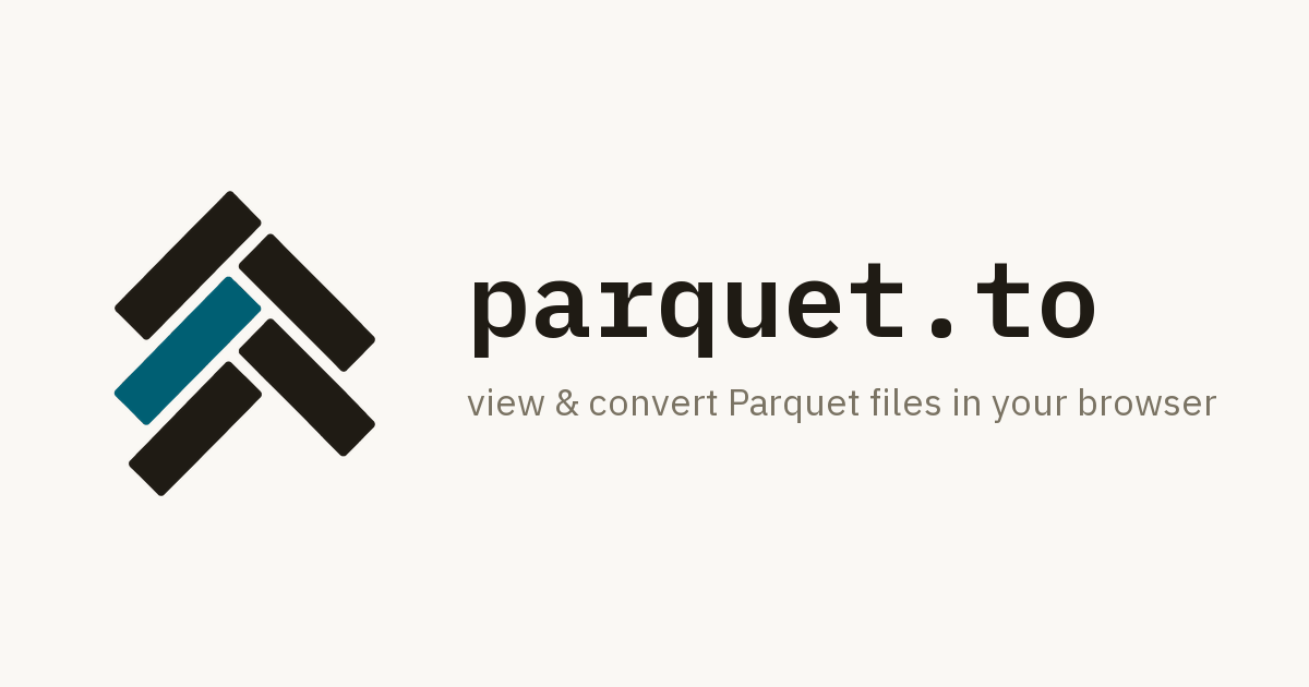 View & convert .parquet files, locally and free